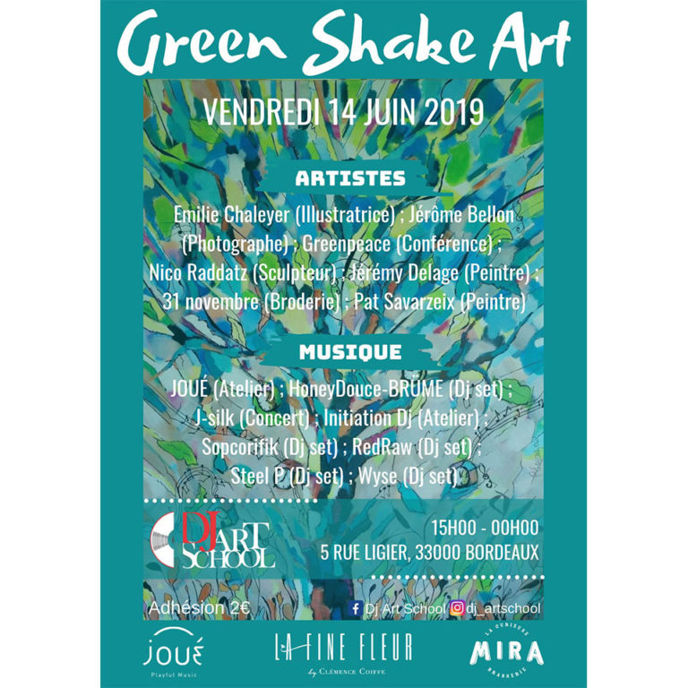 Lire la suite à propos de l’article GREEN SHAKE ART, Vendredi 14 juin 2019